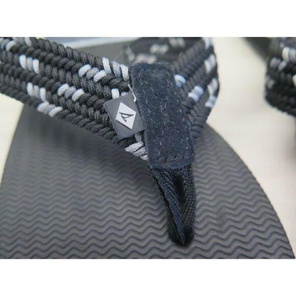 Sperry Women's Sz 5M Black Wharf Webbing/Leather Flip Flop Sandals - Picture 10 of 10